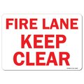 Signmission OSHA Decal, Fire Lane Keep Clear, 10in X 7in Decal, 7" W, 10" L, Landscape, Fire Lane Keep Clear OS-MISC-D-710-L-19493